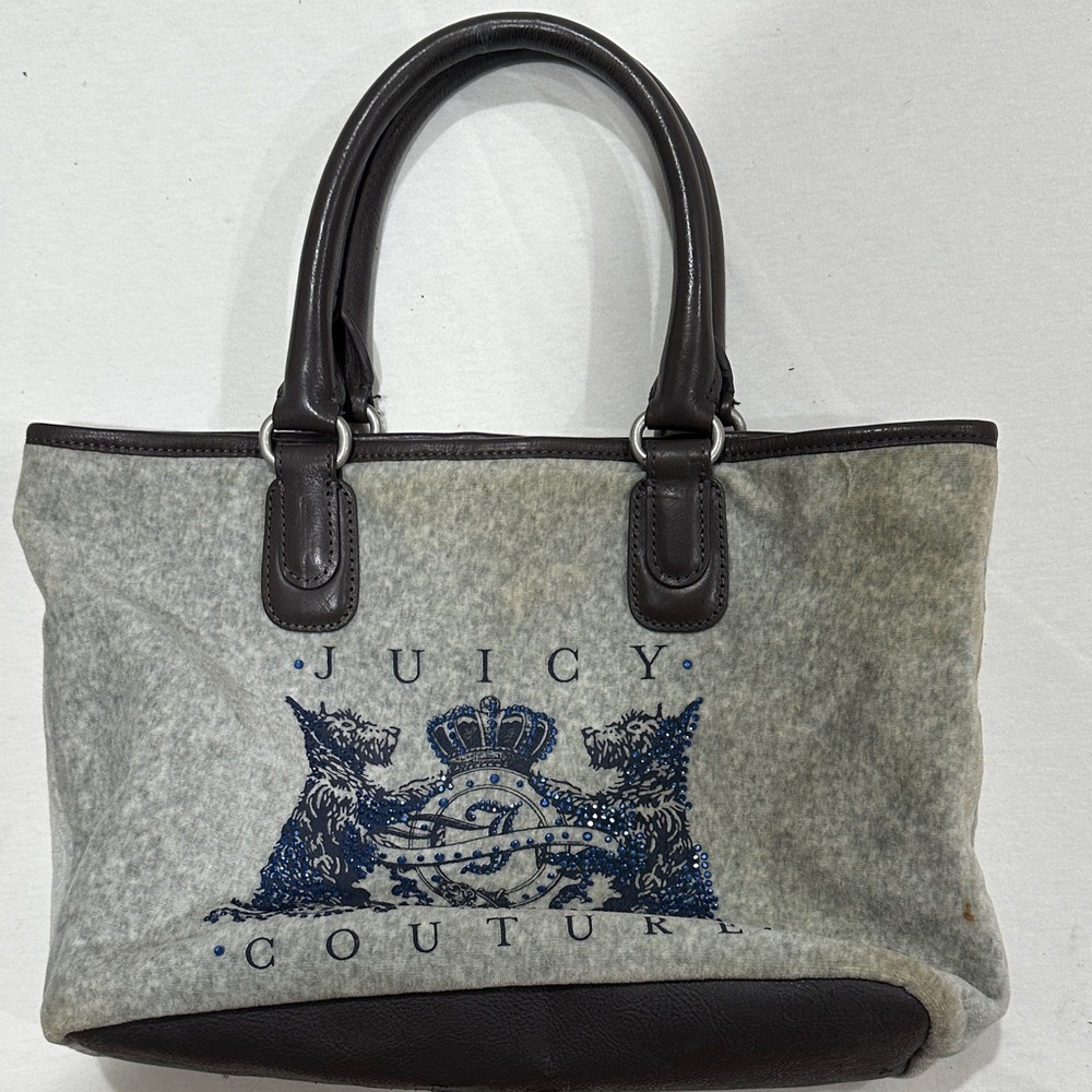 Juicy Couture Gray and Black Logo Tote